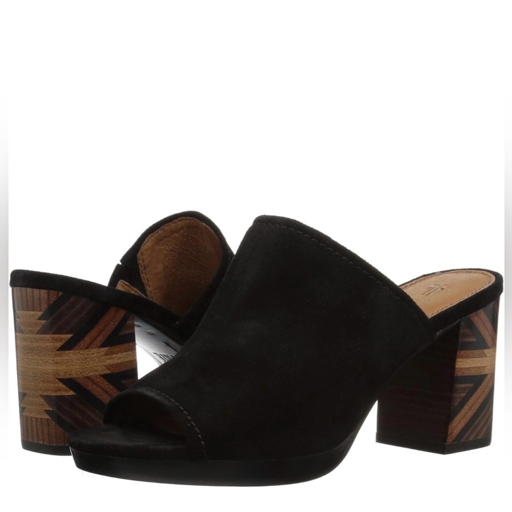 Frye Blake Sedona Mule Slide Black Suede 10 M